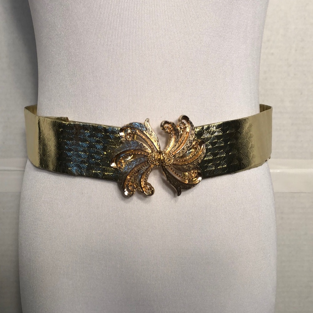 Gold Belt with Fancy Clip Buckle